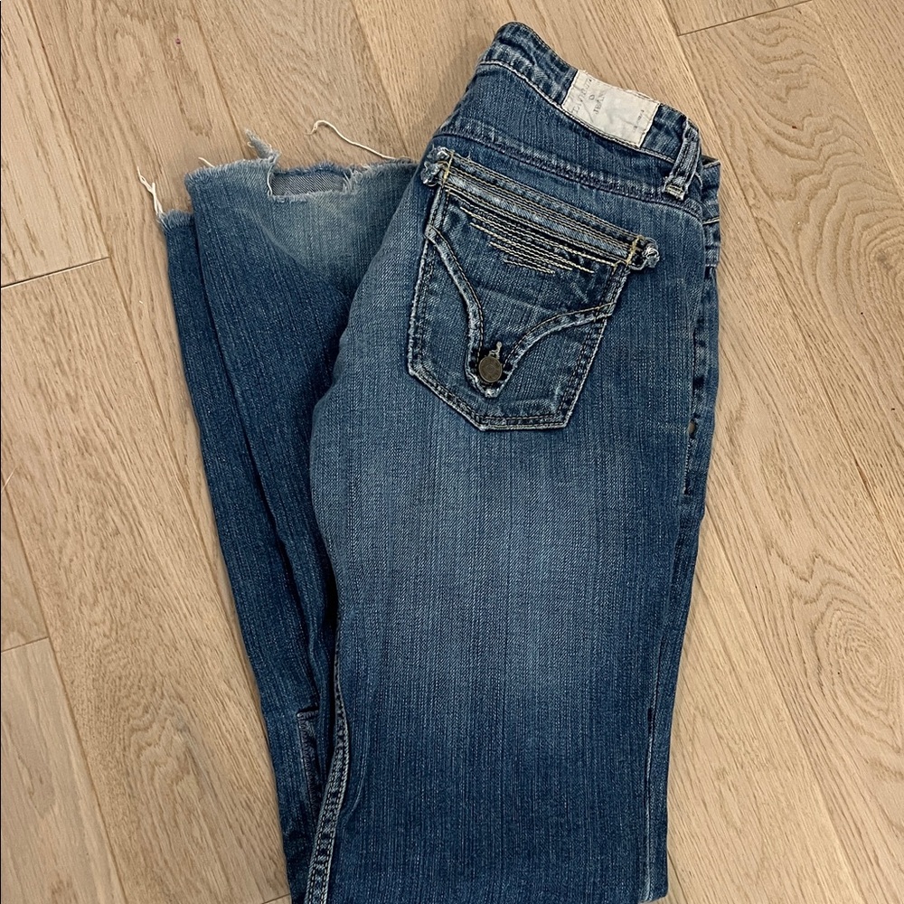 Taverniti So Jeans Distressed Blue Cropped Jeans